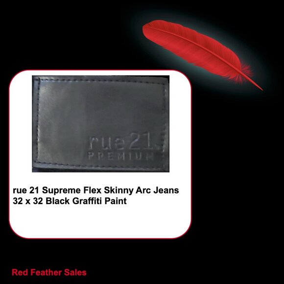 rue 21 Supreme Flex Skinny Arc Jeans - Graffiti Paint - Picture 3 of 3
